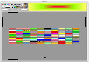A reduced screenshot of Brickles Pro for the Macintosh, showing one possible configuration of a 4-Paddle game.